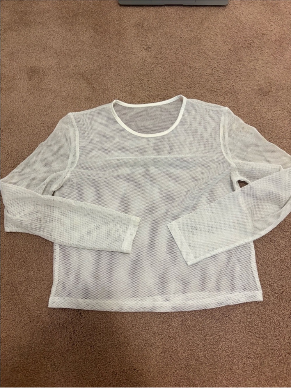 3 for $14 shein Sheer White Mesh Long Sleeve Top size small